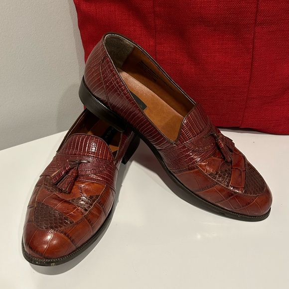 Stacy Adams Snake Skin Tassel Loafers - Picture 3 of 15